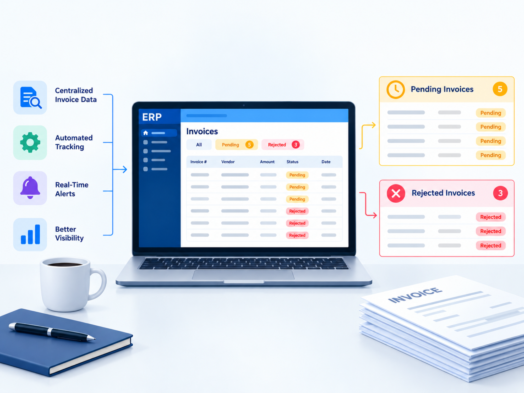 How Can Businesses Use ERP to Track Pending and Rejected Invoices